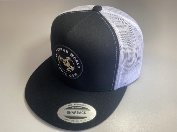 A black white hat with high quality solid mesh