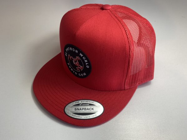 A red color cap with high quality solid mesh