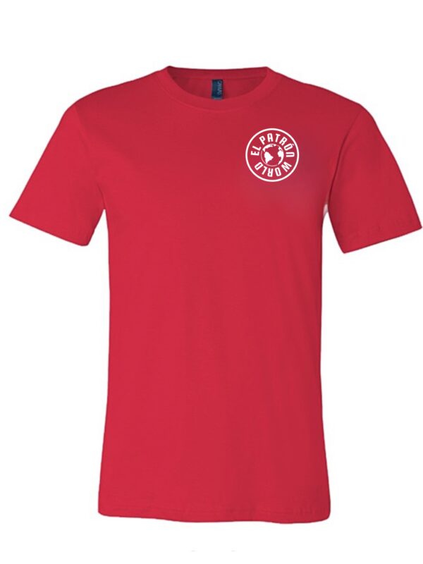 Half sleeves round neck red t shirt with EPW logo in white