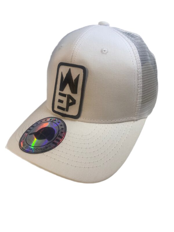 A white colored hat with high quality solid mesh