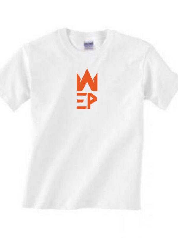 white colored round neck tshirt with EPW logo