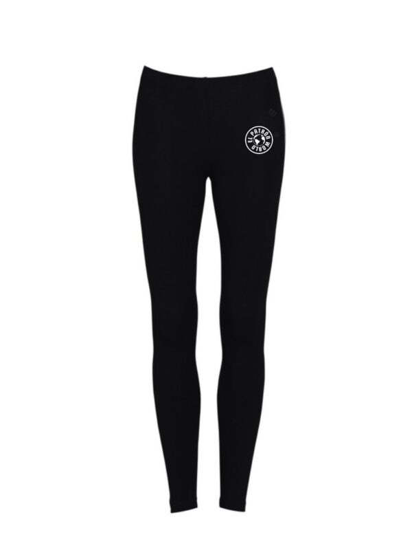 Black color women legging with white color logo