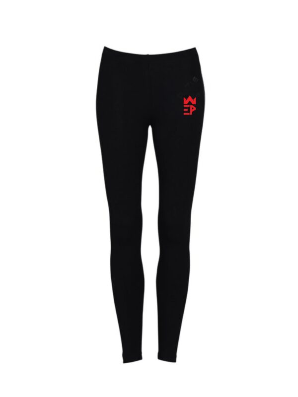 Black color women legging with red color logo