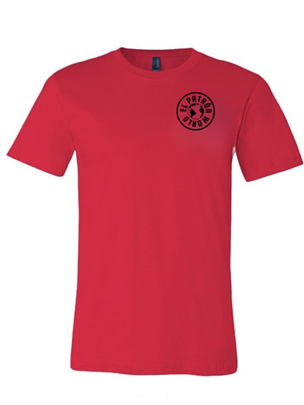 Half sleeves round neck red tshirt with EPW logo in black