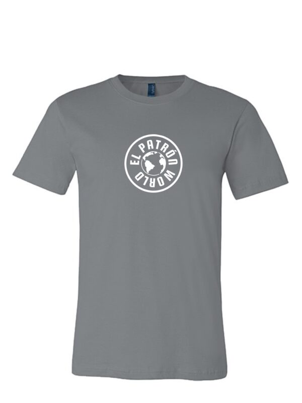 Grey colored round neck t shirt with EPW logo in white