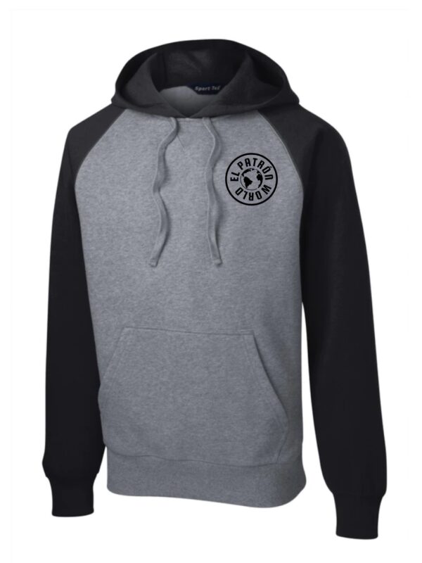 Image of grey and black hoodie