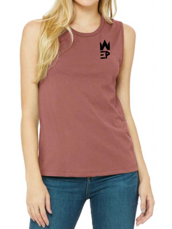 Image of brown sleeveless t-shirt