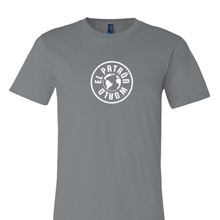 Grey colored round neck t shirt with EPW logo in white